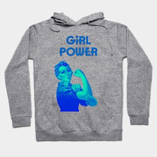 Girl power - We can do it feminist quote (blue) Hoodie